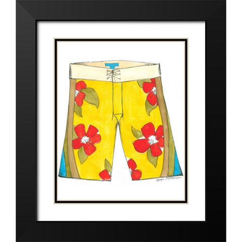 Surf Shorts IV Black Modern Wood Framed Art Print with Double Matting by Unknown
