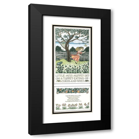 Little Miss Muffet Black Modern Wood Framed Art Print with Double Matting by Bedford, Francis D.