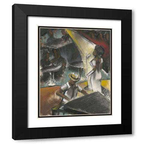 Sultry Song Black Modern Wood Framed Art Print with Double Matting by Goldberger, Jennifer