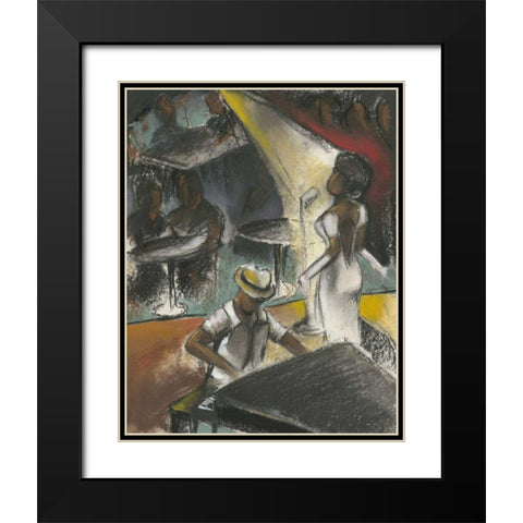 Sultry Song Black Modern Wood Framed Art Print with Double Matting by Goldberger, Jennifer