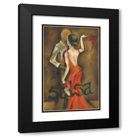 Salsa  Black Modern Wood Framed Art Print with Double Matting by Goldberger, Jennifer