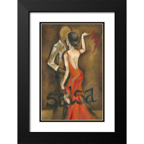 Salsa  Black Modern Wood Framed Art Print with Double Matting by Goldberger, Jennifer