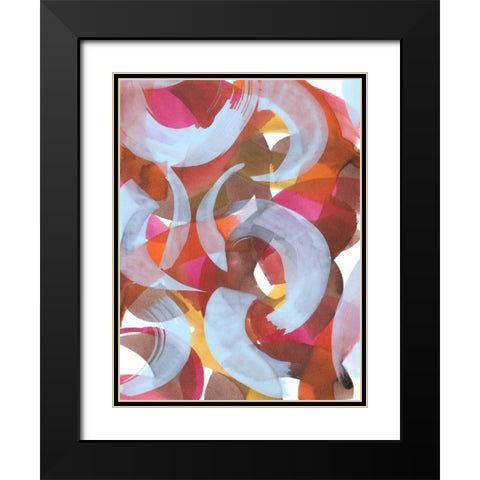 Sherbert II Black Modern Wood Framed Art Print with Double Matting by Fuchs, Jodi