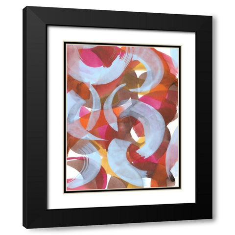 Sherbert II Black Modern Wood Framed Art Print with Double Matting by Fuchs, Jodi