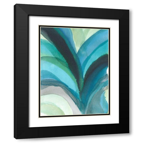 Big Blue Leaf I Black Modern Wood Framed Art Print with Double Matting by Fuchs, Jodi