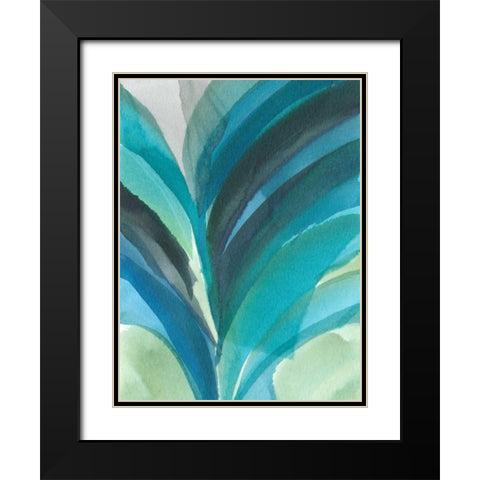 Big Blue Leaf II Black Modern Wood Framed Art Print with Double Matting by Fuchs, Jodi