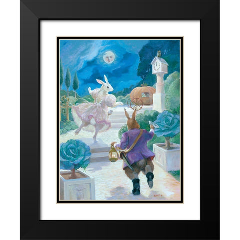 Cinderella Rabbit Black Modern Wood Framed Art Print with Double Matting by Bunn, Dot
