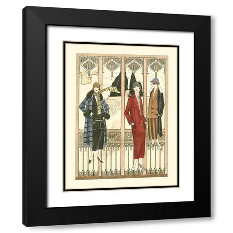 Art Deco Elegance III Black Modern Wood Framed Art Print with Double Matting by Vision Studio