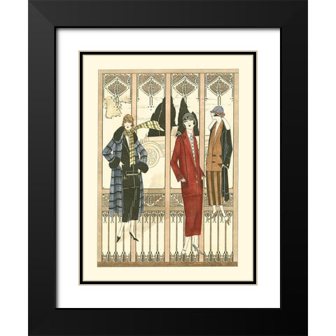 Art Deco Elegance III Black Modern Wood Framed Art Print with Double Matting by Vision Studio