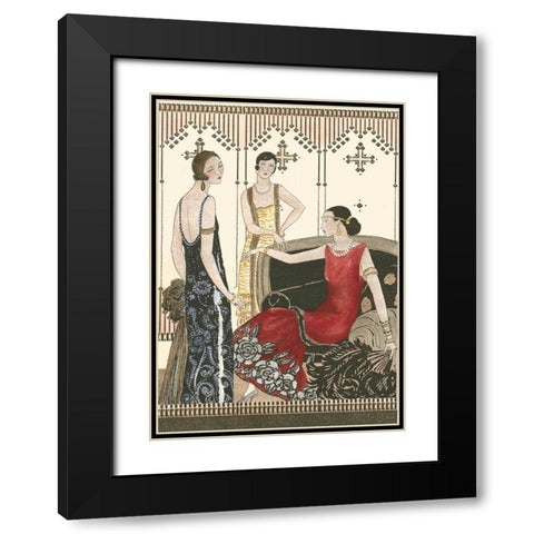 Art Deco Elegance IV Black Modern Wood Framed Art Print with Double Matting by Vision Studio