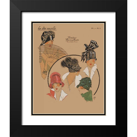Elegant Chapeau I Black Modern Wood Framed Art Print with Double Matting by Unknown
