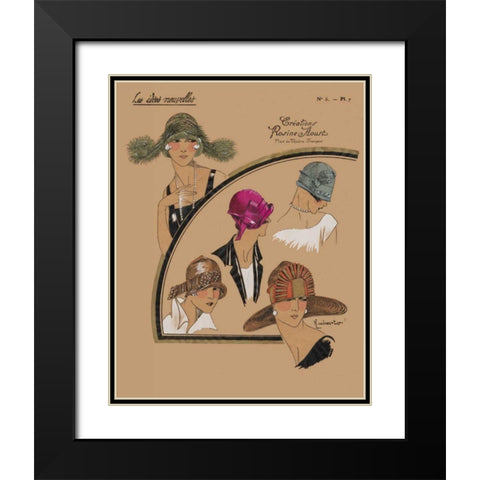 Elegant Chapeau II Black Modern Wood Framed Art Print with Double Matting by Unknown