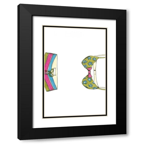 Beach Bikini I Black Modern Wood Framed Art Print with Double Matting by Goldberger, Jennifer