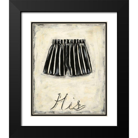 His- French Silk Black Modern Wood Framed Art Print with Double Matting by Zarris, Chariklia