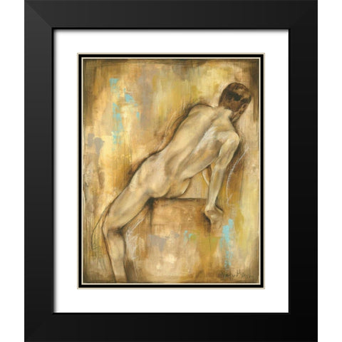 Nude Gesture I Black Modern Wood Framed Art Print with Double Matting by Goldberger, Jennifer