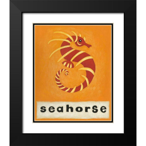 S is for Seahorse Black Modern Wood Framed Art Print with Double Matting by Zarris, Chariklia