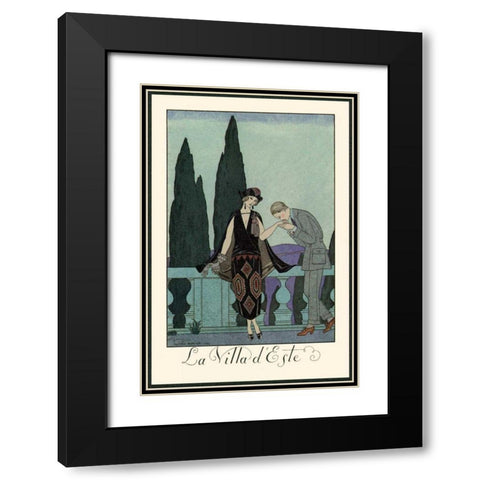 La Villa dEste Black Modern Wood Framed Art Print with Double Matting by Barbier, George