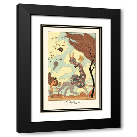 LAir Black Modern Wood Framed Art Print with Double Matting by Barbier, George