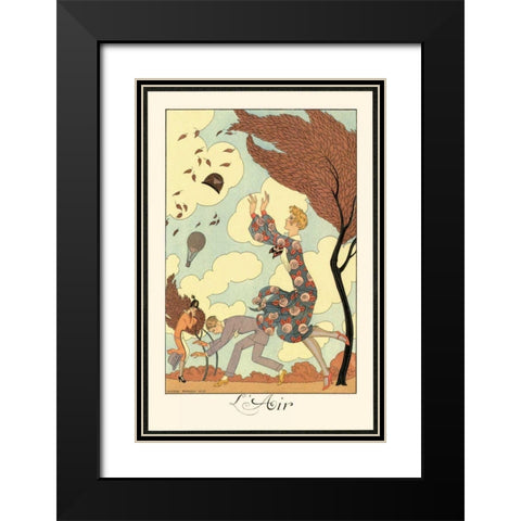 LAir Black Modern Wood Framed Art Print with Double Matting by Barbier, George