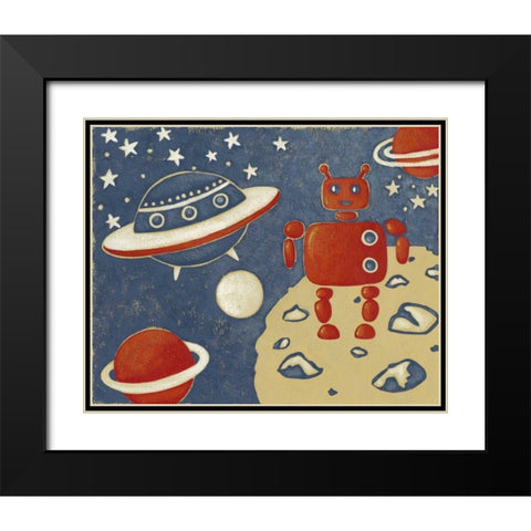 Space Explorer II Black Modern Wood Framed Art Print with Double Matting by Zarris, Chariklia