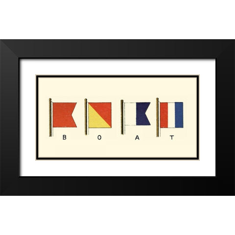 Boat Black Modern Wood Framed Art Print with Double Matting by Vision Studio