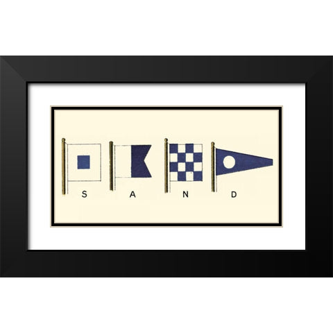 Sand Black Modern Wood Framed Art Print with Double Matting by Vision Studio