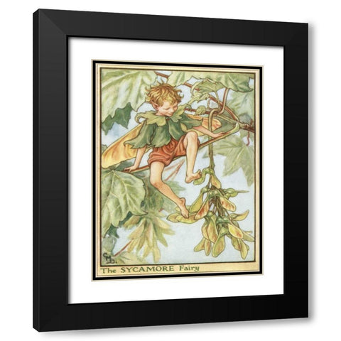 The Sycamore Fairy Black Modern Wood Framed Art Print with Double Matting by Vision Studio