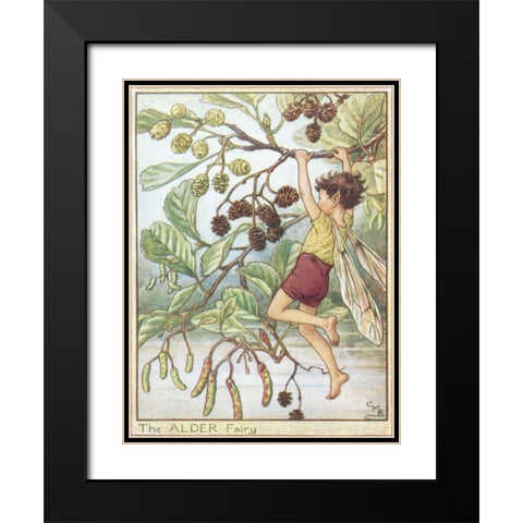 The Alder Fairy Black Modern Wood Framed Art Print with Double Matting by Vision Studio