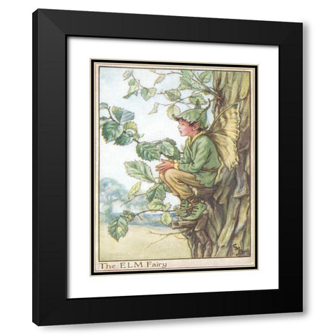 The Elm Fairy Black Modern Wood Framed Art Print with Double Matting by Vision Studio