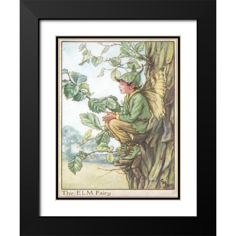 The Elm Fairy Black Modern Wood Framed Art Print with Double Matting by Vision Studio
