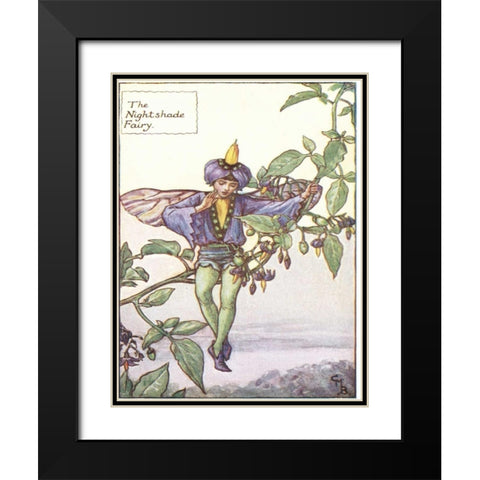 The Nightshade Fairy Black Modern Wood Framed Art Print with Double Matting by Vision Studio