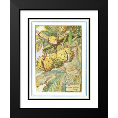 The Horse Chestnut Fairy Black Modern Wood Framed Art Print with Double Matting by Vision Studio