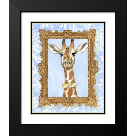 Teachers Pet - Giraffe Black Modern Wood Framed Art Print with Double Matting by Zarris, Chariklia