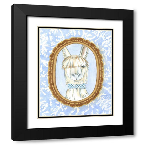 Teachers Pet - Llama Black Modern Wood Framed Art Print with Double Matting by Zarris, Chariklia