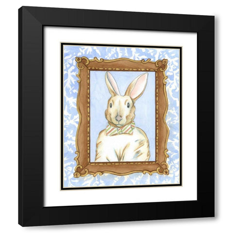 Teachers Pet - Rabbit Black Modern Wood Framed Art Print with Double Matting by Zarris, Chariklia