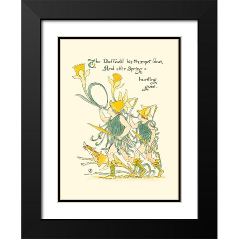 Shakespeares Garden IV (Daffodil) Black Modern Wood Framed Art Print with Double Matting by Crane, Walter