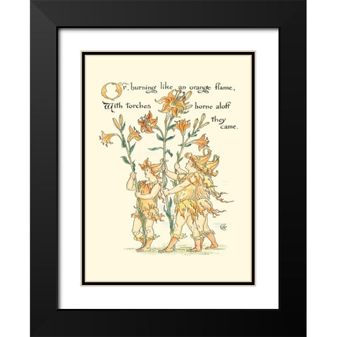 Shakespeares Garden VIII (Lily) Black Modern Wood Framed Art Print with Double Matting by Crane, Walter