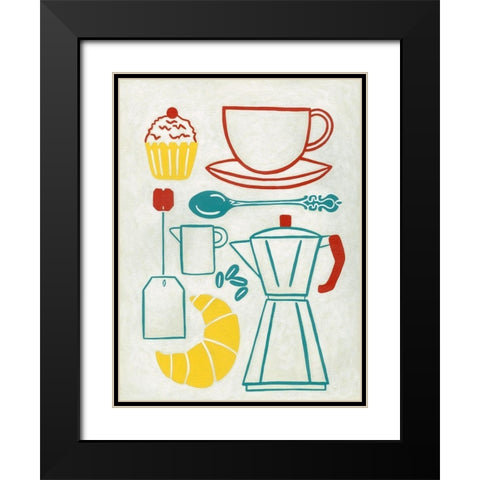 Sunday Brunch Black Modern Wood Framed Art Print with Double Matting by Zarris, Chariklia