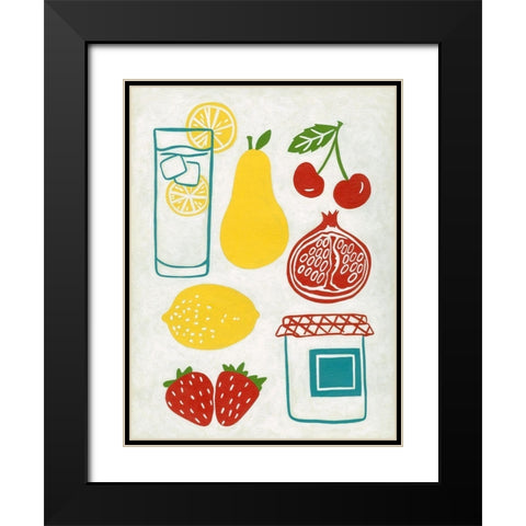 Sunday Picnic Black Modern Wood Framed Art Print with Double Matting by Zarris, Chariklia