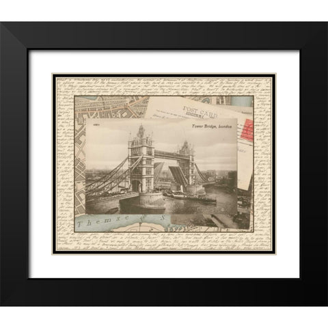 London Bridge Black Modern Wood Framed Art Print with Double Matting by Vision Studio