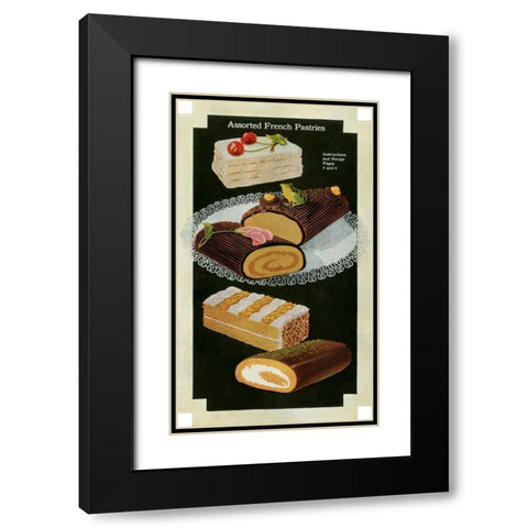 French Pastries I Black Modern Wood Framed Art Print with Double Matting by Unknown
