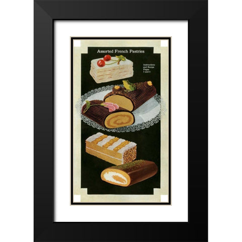 French Pastries I Black Modern Wood Framed Art Print with Double Matting by Unknown