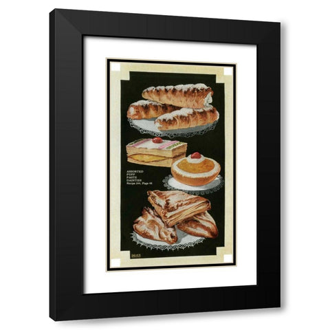 French Pastries II Black Modern Wood Framed Art Print with Double Matting by Unknown
