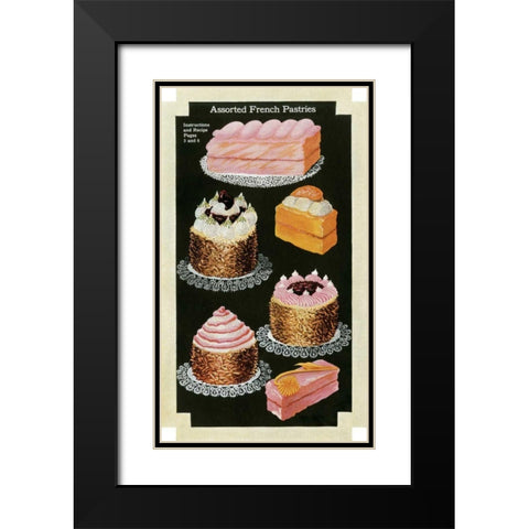 French Pastries III Black Modern Wood Framed Art Print with Double Matting by Unknown