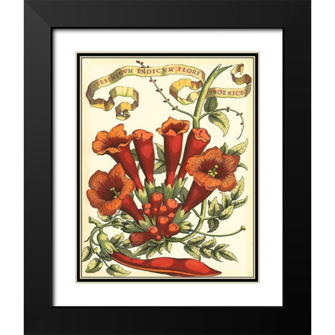 Ribbon Florals IV Black Modern Wood Framed Art Print with Double Matting by Vision Studio