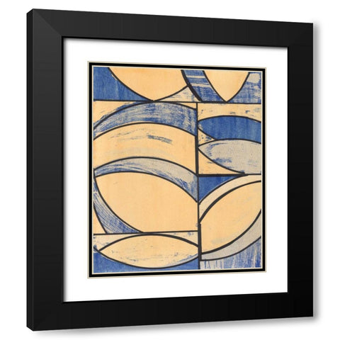 Indigo Complement I Black Modern Wood Framed Art Print with Double Matting by McMullen, Charles
