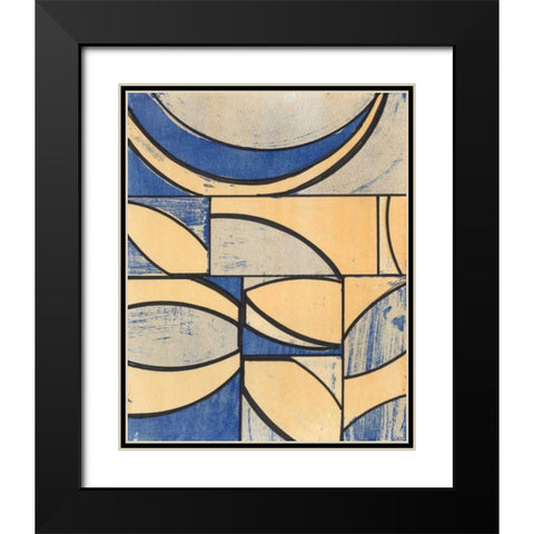 Indigo Complement II Black Modern Wood Framed Art Print with Double Matting by McMullen, Charles