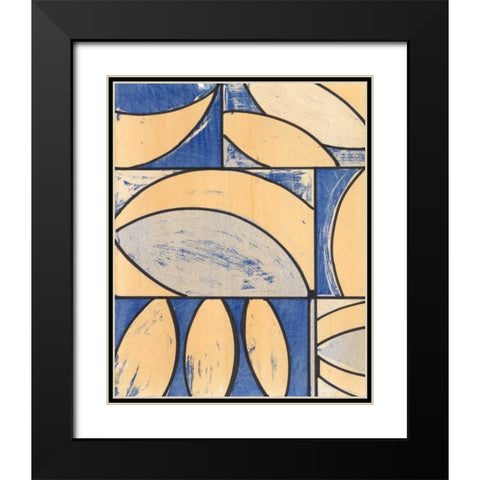 Indigo Complement IV Black Modern Wood Framed Art Print with Double Matting by McMullen, Charles