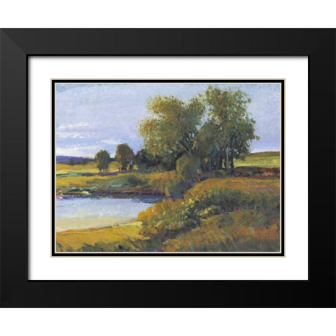 Trees Reflection I Black Modern Wood Framed Art Print with Double Matting by OToole, Tim