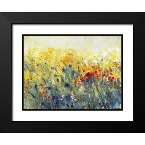 Flowers Sway I Black Modern Wood Framed Art Print with Double Matting by OToole, Tim